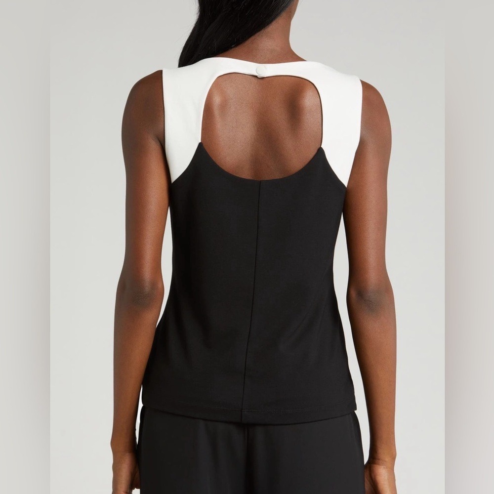 Halogen Sleeveless Black Color Block Tank Top NWOT - Picture 2 of 8